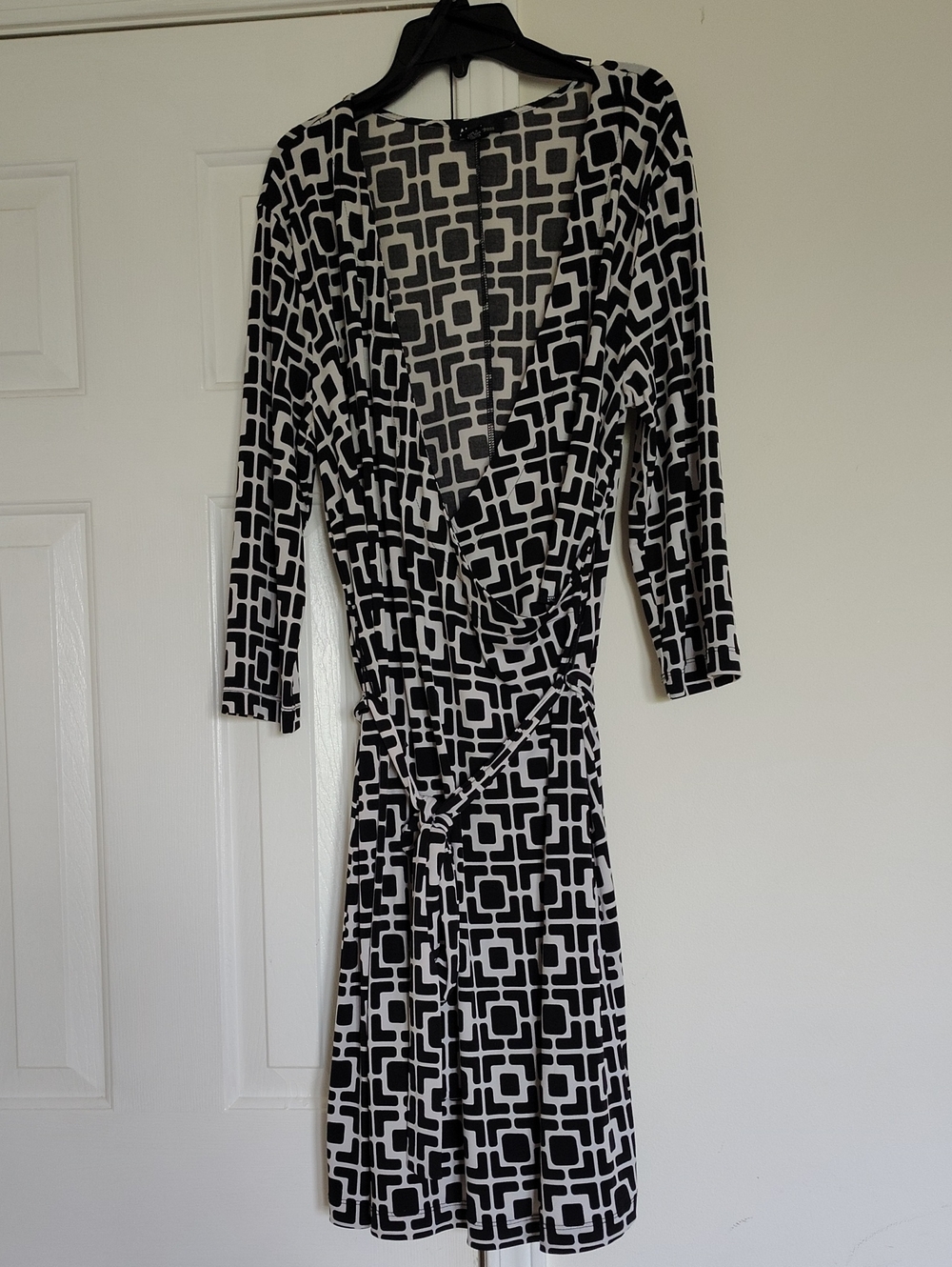 Alyx Black & White Geometric Wrap Dress